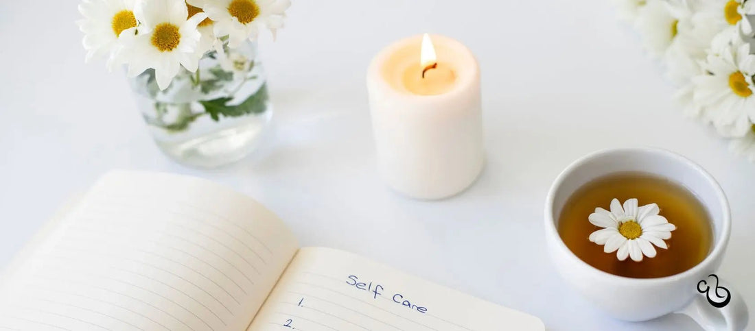 A flat lay image showing a pamper kit for new mums