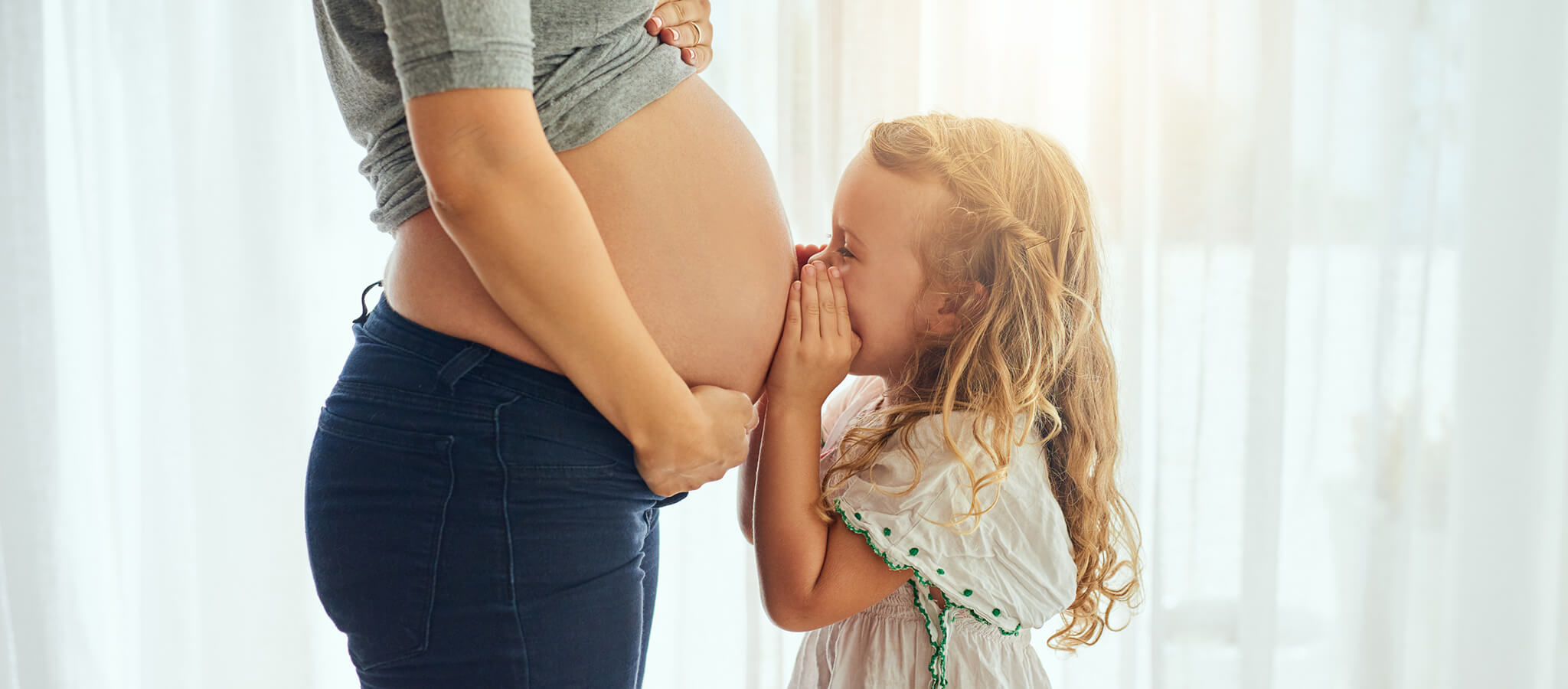 daughter and bump